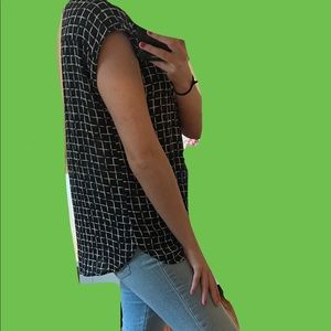 Windowpane print blouse